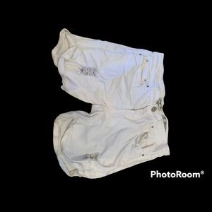 White jean shorts